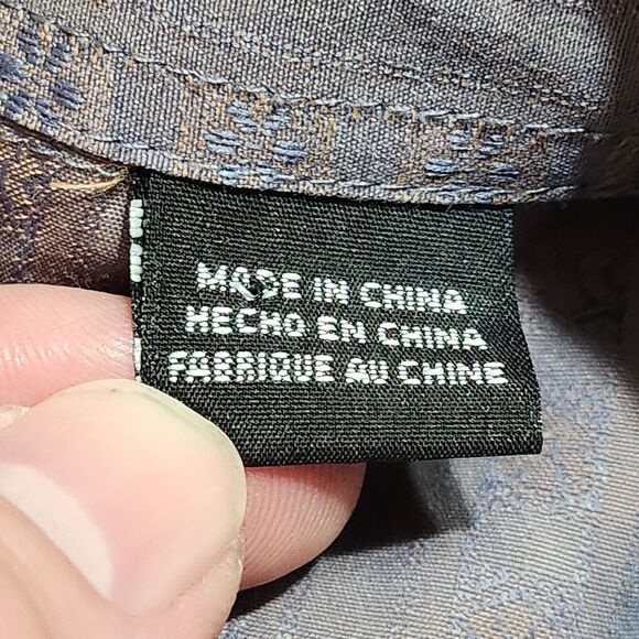 Roper Western Pearl Snap Shirt Adult XL Blue Gray Rodeo Mens Star Pattern Cowboy - Picture 11 of 13